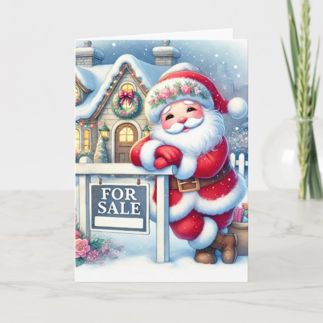 Personalised Santa as a Real Estate Agent Holiday Card (Front)