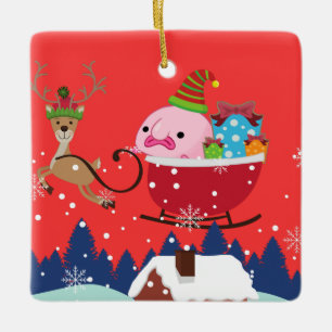 Personalised Santa Blobfish Ceramic Ornament