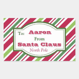 Personalised Santa Candy Gift Tag Stickers