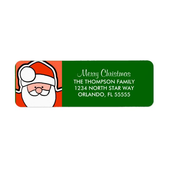 Personalised Santa Cartoon Return Address Labels