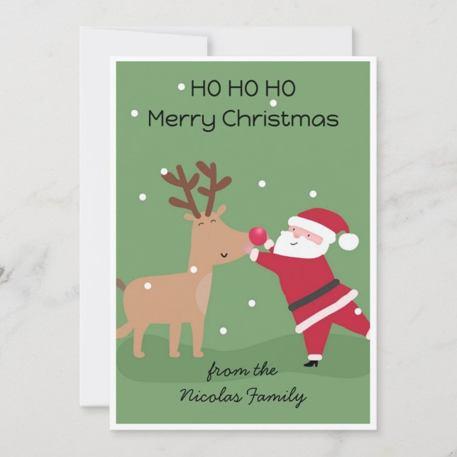 Personalised Santa Christmas Card (Front)