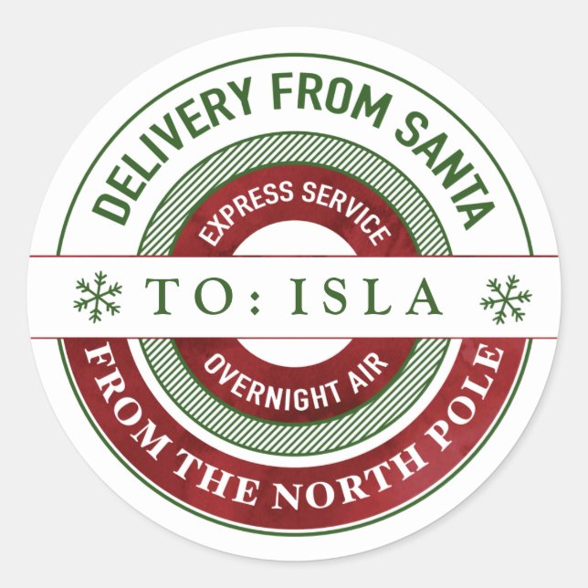 Personalised Santa Christmas Gift Stickers (Front)