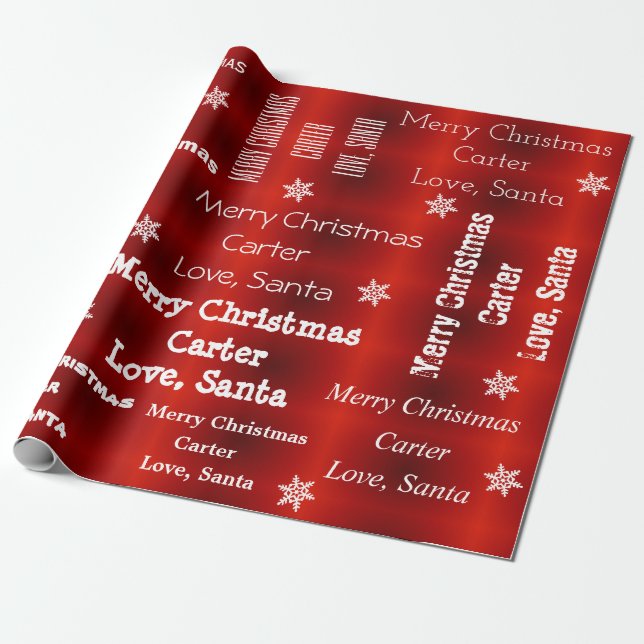 Personalised Santa Christmas Wrapping Paper (Unrolled)