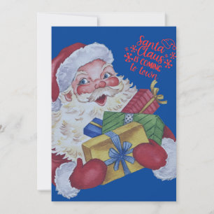 Personalised Santa Claus Christmas Card, Holiday Card