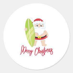 Personalised Santa Claus Christmas Classic Round Sticker