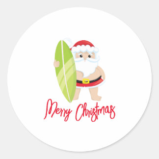 Personalised Santa Claus Christmas Classic Round Sticker