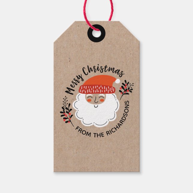 Personalised Santa Claus Christmas Gift Tags (Front)