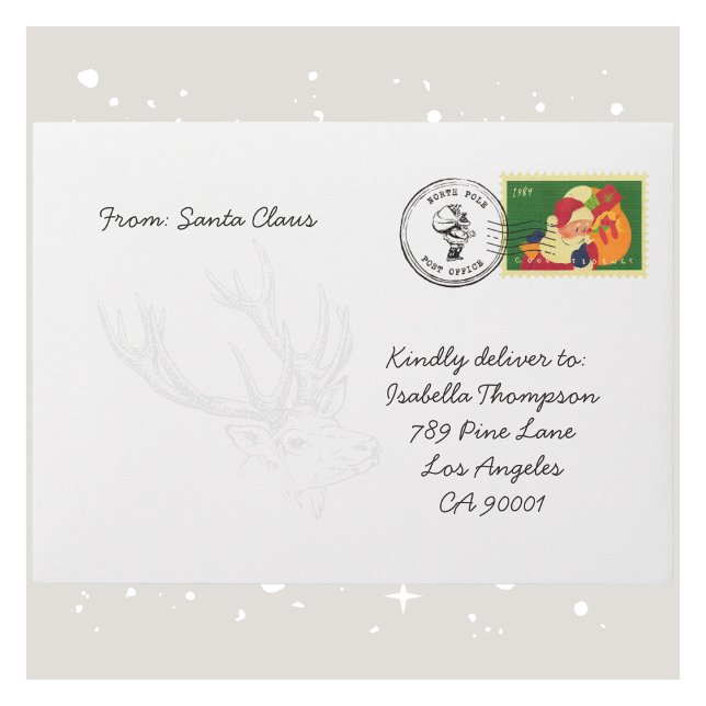 Personalised Santa Claus Envelope (Personalized Santa Claus Envelope for Kids' Letter)