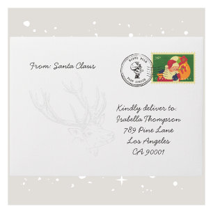 Personalised Santa Claus Envelope for Kids' Letter