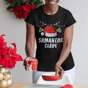 Personalised Santa Claus Hat Christmas T-Shirt