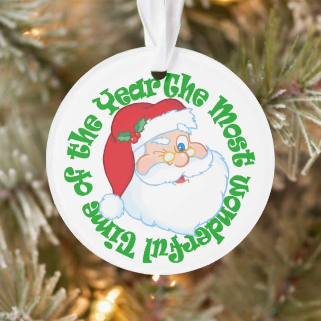 Personalised Santa Claus Kids Christmas Ornament (Tree)