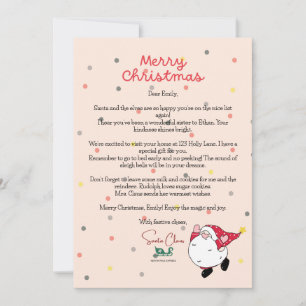 Personalised Santa Claus Letter Christmas Card