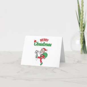 Personalised  Santa Claus Playing Soccer Christmas Holiday Card