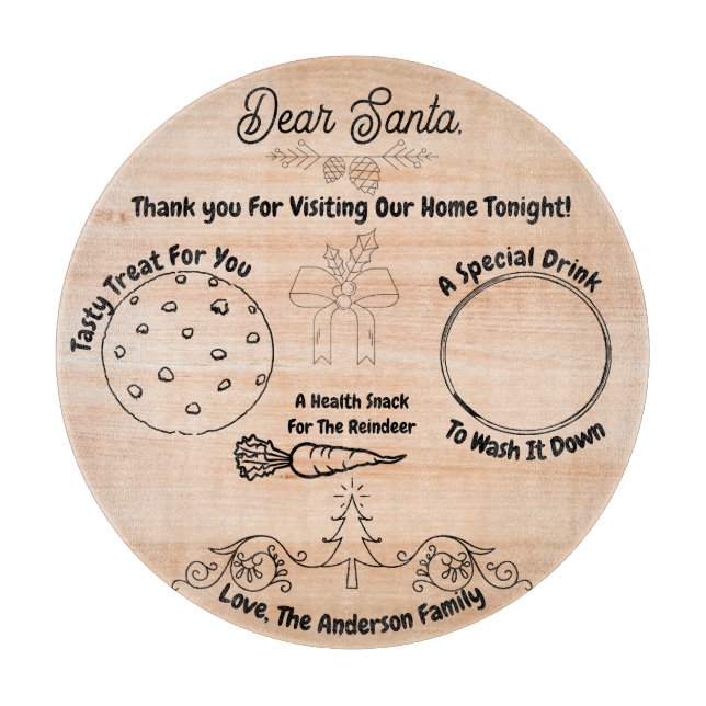 Personalised Santa Cookie Tray Cutting Board (Front)