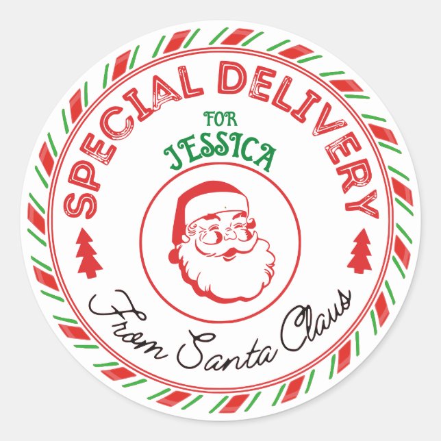 Personalised Santa Delivery Sticker (Front)