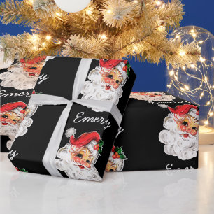 Personalised Santa Face Xmas Christmas Presents Wrapping Paper