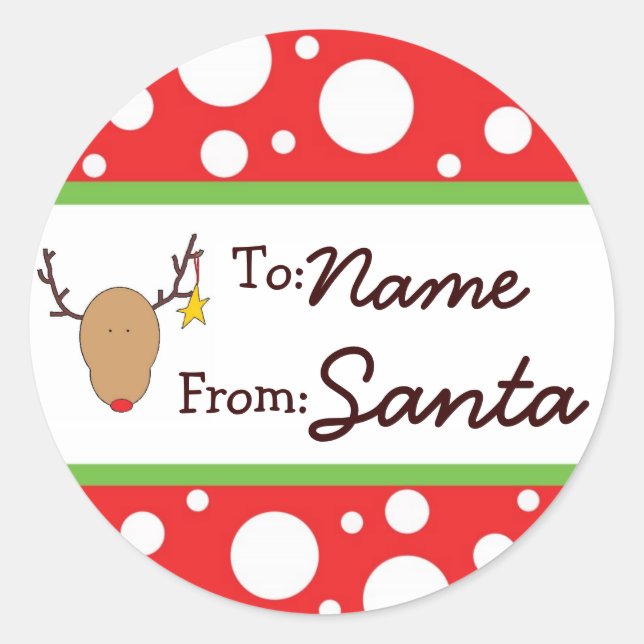 Personalised Santa Gift Sticker (Front)