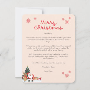 Personalised Santa Letter Christmas Card for Kids