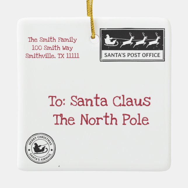 Personalised Santa Letter Ornament (Front)