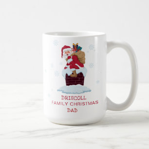 Personalised Santa on Roof Christmas Chimney Coffee Mug