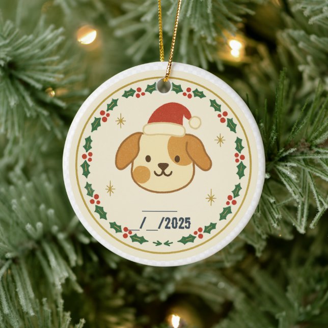 Personalised Santa Paws Pet Ornament | Custom Name (Tree)