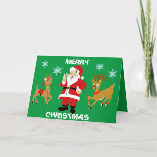 Personalised Santa & Reindeer Christmas Card