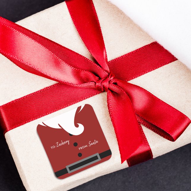 Personalised Santa Square Sticker (Personalized Santa Square Sticker)