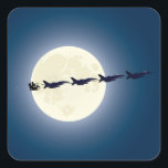 Personalised Santa w/ F-16 Jets Military Christmas Square Sticker<br><div class="desc">This patriotic military holiday Christmas sticker design features Santa Claus and his sleigh pulled by a team of F-16 Fighting Falcon jets with a full moon background.</div>