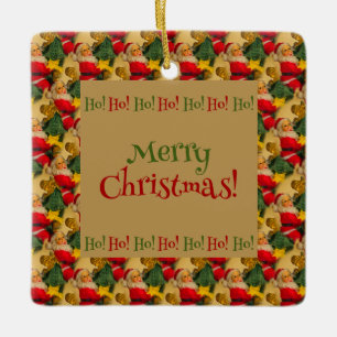 Personalised Santa's Christmas Greetings Ceramic Ornament