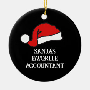 Personalised Santa's Favourite Accountant Ceramic Tree Decoration