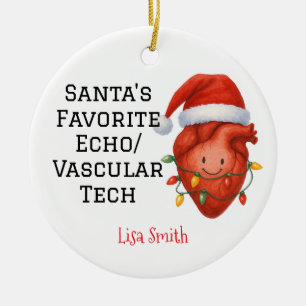 Personalised Santa's Favourite Echo/Vascular Tech Ceramic Tree Decoration