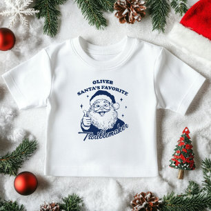 Personalised Santa's Favourite Troublemaker Baby T-Shirt