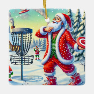 Personalised Santa's Favourite Ultimate Player Ceramic Ornament
