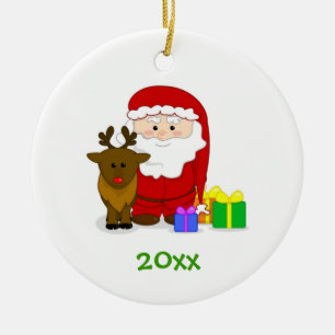 Personalised Santa's Nice List Ornament w/Rudolph