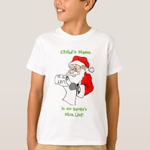 Personalised Santa's Nice List Shirt for Kids