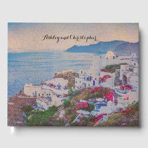 Personalised Santorini Greece Wedding Guestbook