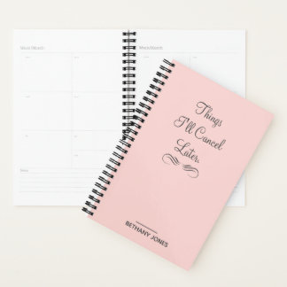 Personalised Sarcastic Pink Planner