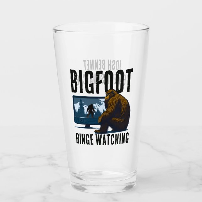 Personalised Sasquatch Bigfoot Binge Watching Glass (Front)