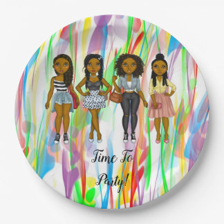 Personalised Sassy Diva Women Multi Coloured Paper Plate