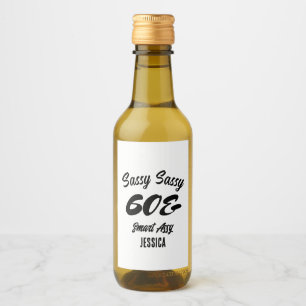 Personalised Sassy Sixty Funny Birthday Gift Wine Label