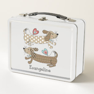 Personalised Sausage Dog Dachshund Metal Lunch Box
