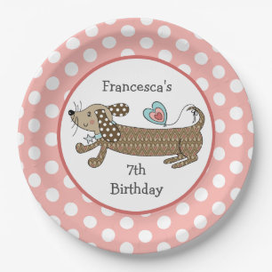 Personalised Sausage Dog Dachshund Party Paper Plate