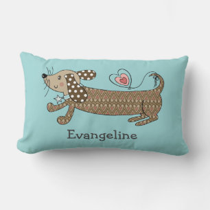 Personalised Sausage Dog Dachshund Throw Cushion