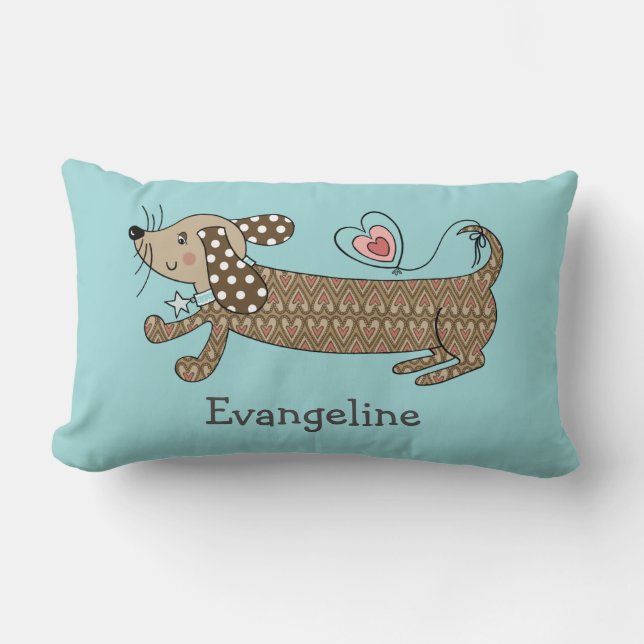 Personalised Sausage Dog Dachshund Throw Cushion (Front)