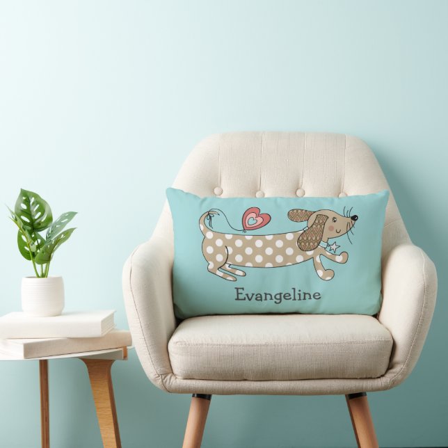 Personalised Sausage Dog Dachshund Throw Cushion (Chair)