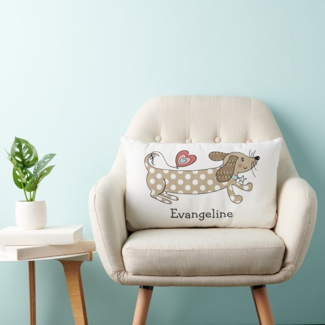 Personalised Sausage Dog Dachshund Throw Cushion (Chair)
