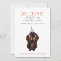 Personalised Sausage Dog Party Invitation