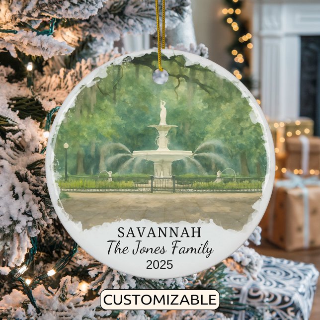 Personalised Savannah Ornament, Georgia Ceramic Tree Decoration (Creator Uploaded)