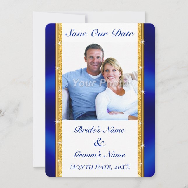 Personalised, Save the Date Invitations with PHOTO (Front)