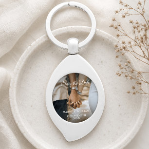 Personalised Save the Date Photo Wedding Favour Key Ring